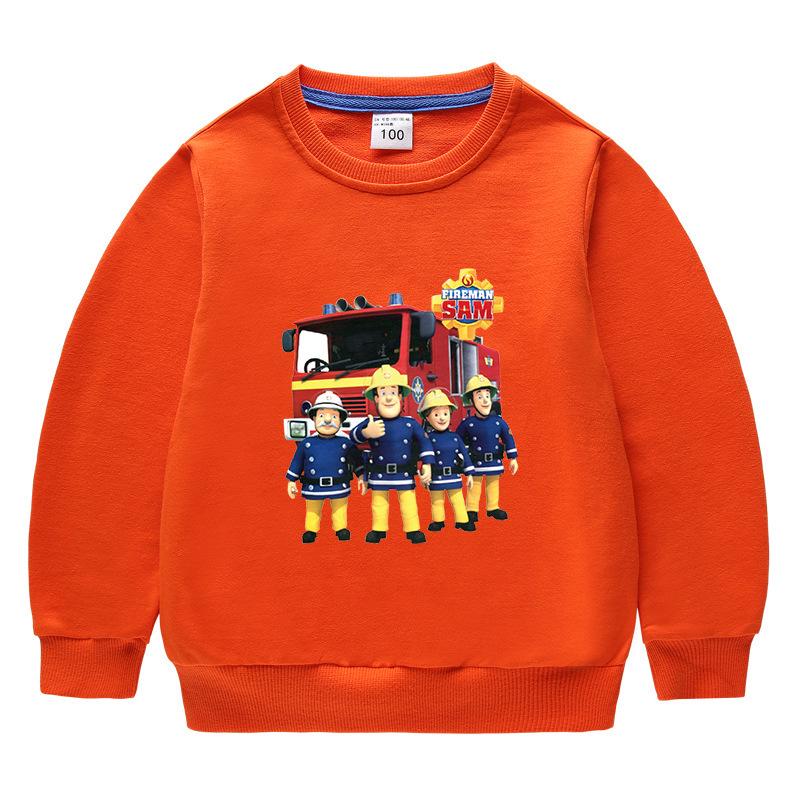

New Style Kids Firefighter Sweatshirt - Cotton Long Sleeve Shirt for Boys 90 cm