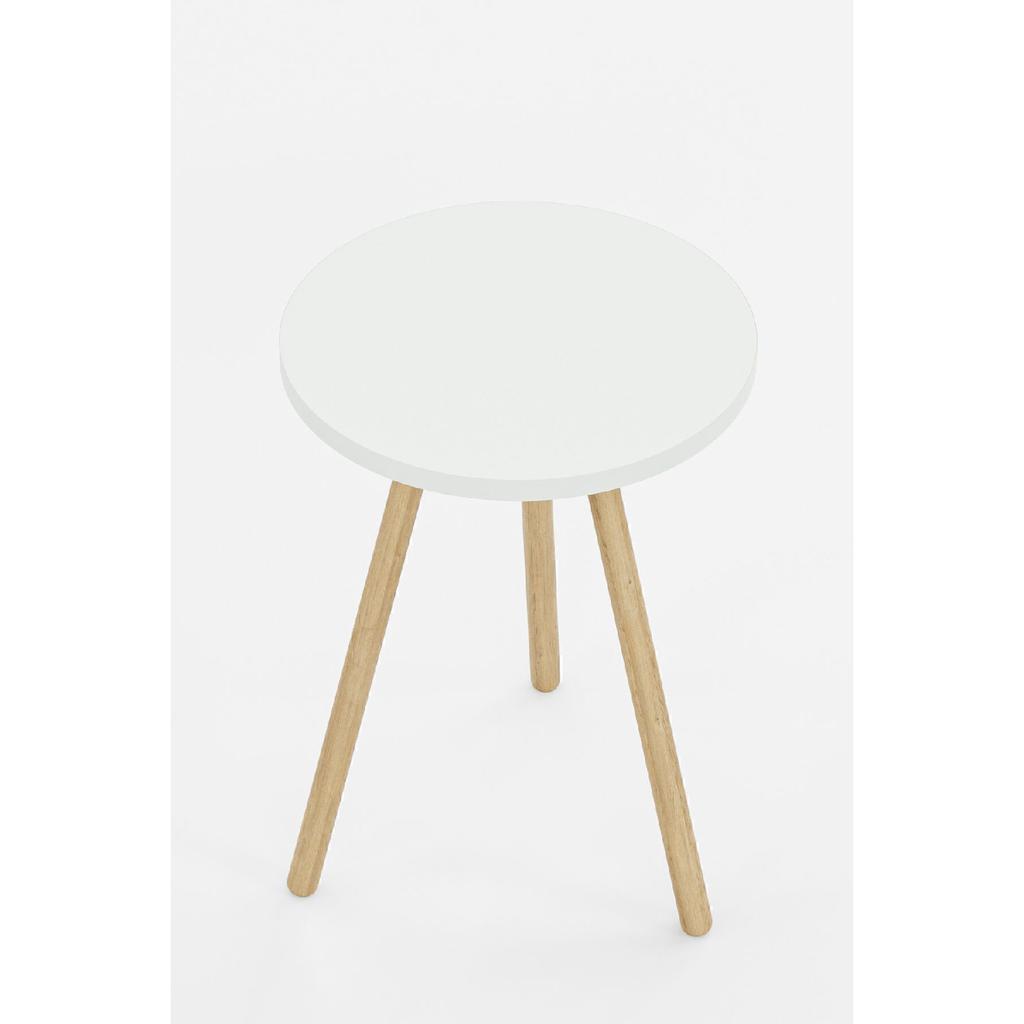 Round Side Coffee Table Single Nesting Coffee Table With Wooden Legs