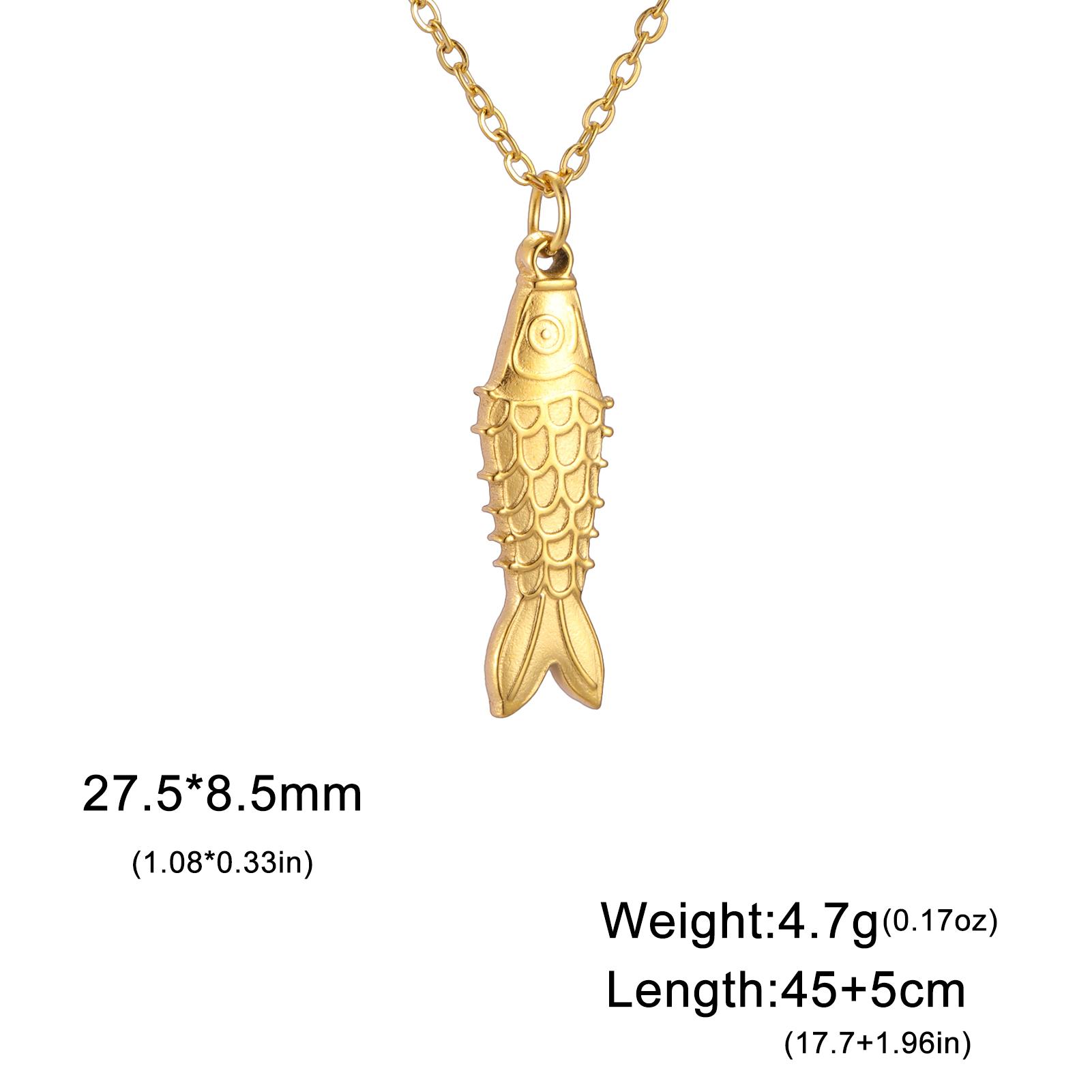 Dreamtimes Marine Fish Fashion Choker Necklace For Girls Women Ladies Boho Stainless Steel Pendant Jewelry Geometric Accessories
