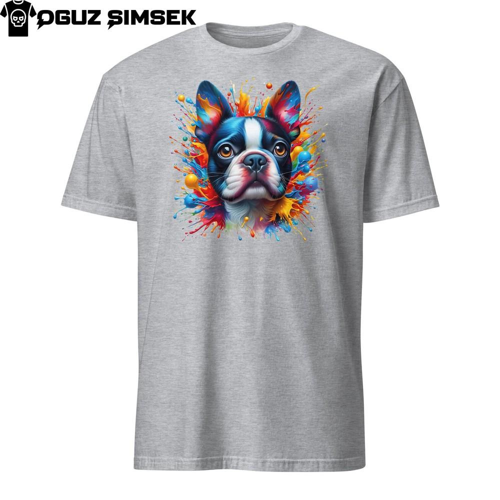 Colorful Boston Terrier Dog Unisex T-Shirt | Unique Graphic Tee | Short Sleeve