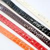 [Trois Anges] Stylish Enamel Fabric Crocodile Pattern Name Plate Belt