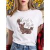 European Size Corgi Mom Floral Polyester T-Shirt for Women - Comfort Fit, Crew Neck, Casual Style, Machine Washable