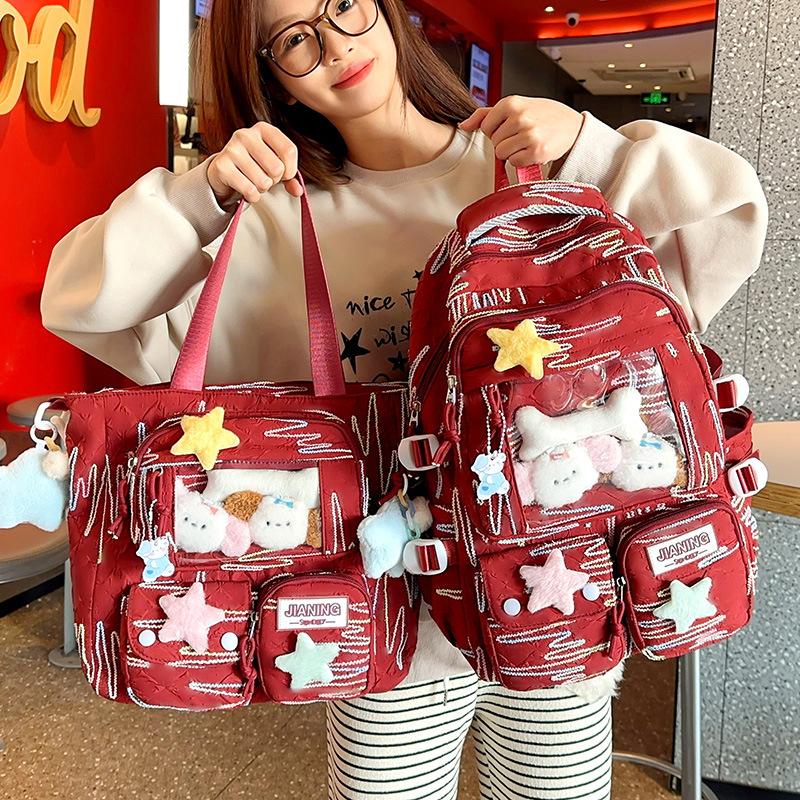 Schoolbags for Children Elementary School Students  Girls  Junior High School Students  Cute Letter Pain Bags  Backpacks
