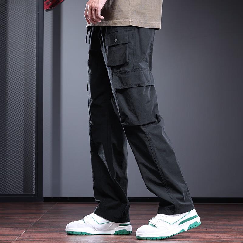 Men's Ice Silk Loose Straight Cargo Pants
