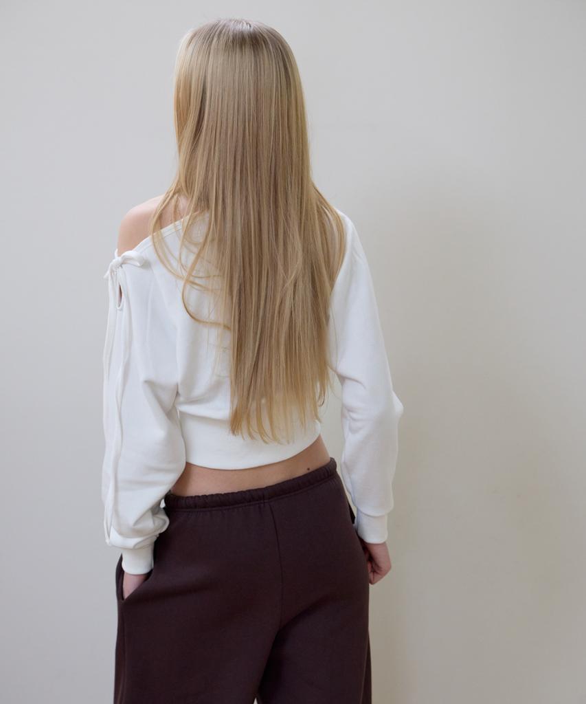 Rosefranz Wide Off-Shoulder Sweatshirt [Ivory]