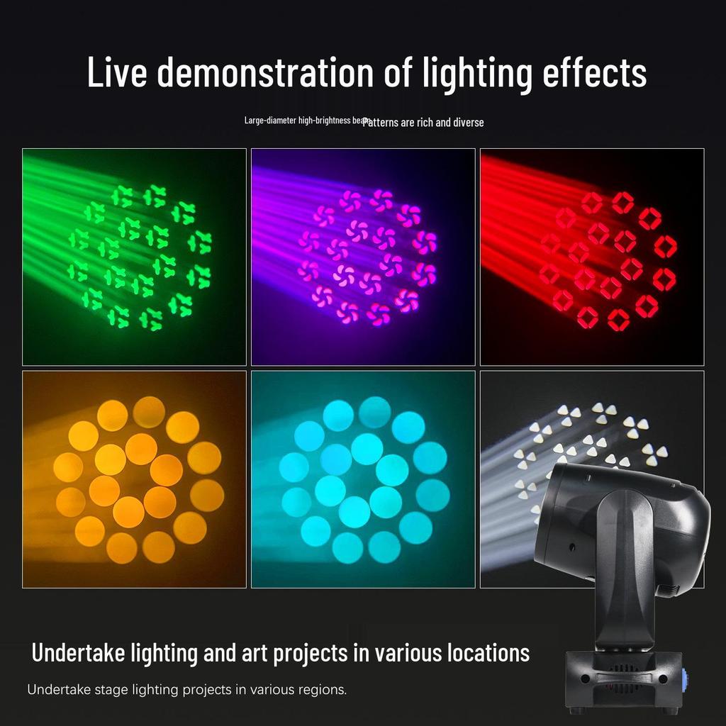 200W LED Thunder Cannon Moving Head Light - Colorful Rotating Beam for KTV Performance