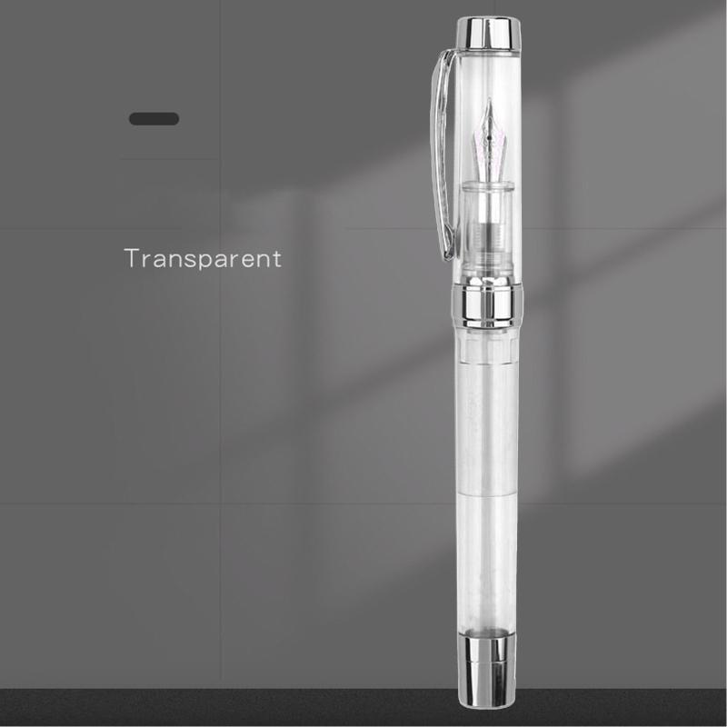 Acrylic Fountain Pen Transparent Pen Barrel Large Ink Capacity Remove to Refill Gift Calligraphy Pen for Students Kids