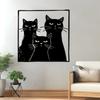 1pc Black Cat Metal Wall Art, Rust-Resistant Iron Sculpture for Bedroom Garden Fence, Cat Lovers Home Decoration Gift