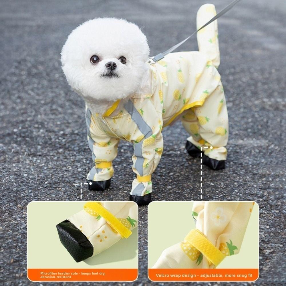 Windproof Dog Rain Cloak Waterproof Four Leg Raincoat Stylish Small Dog Clothes Cats
