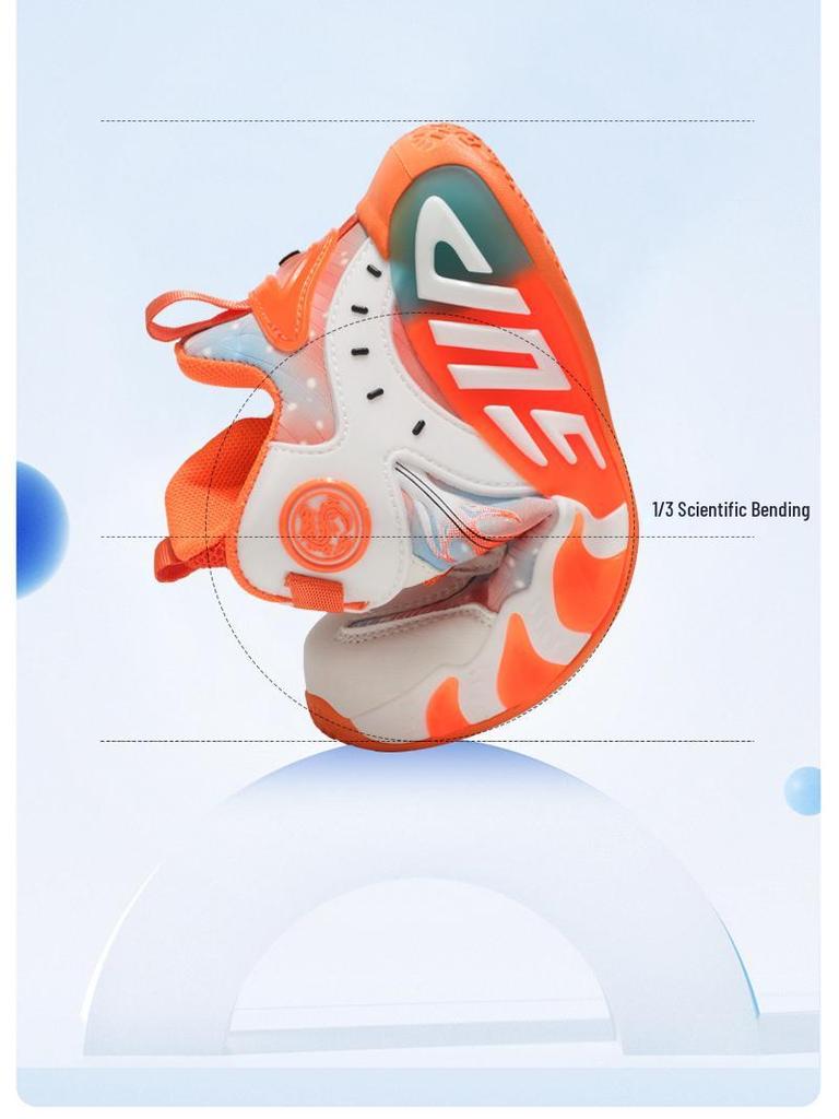 Boys' Shock-Absorbing Leather Basketball Shoes | Non-Slip, Lightweight Sports Sneakers for Big Kids, Fall/Winter 2025