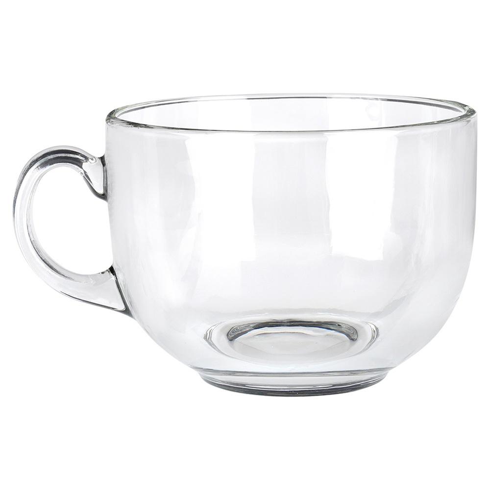 Large Glass with Handle for Drinking Coffee Tea Herbal Beverages Mug 650 Ml