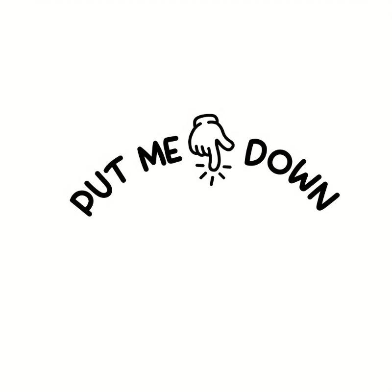 2Pcs Funny Toilet Sticker PUT ME DOWN with Hand Gesture Vinyl Removable Decal for Bathroom Home Decor Gift Idea Playful Design