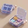 4/7 Grids Portable Pill Box Damp-Proof Waterproof Sealed Pill Dispenser Clear Cover Large Capacity Mini Vitamin Container
