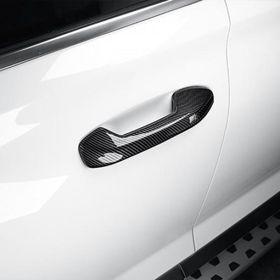 For Hyundai Palisade Manual Button Carbon Fiber ABS Outer Door Handle Cover Trim