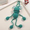 Cartoon Handmade Crochet Duck Frog Dolls Creative Knitted Design Wool Yarn Long Legs Fun Gift for Stress Relief Home Room Decor