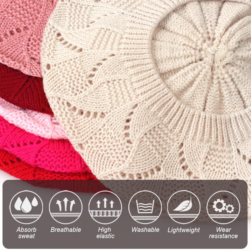 1Pcs Knitted Beret Women's Solid Color French Artist Casual Brimless Autumn Fashion Warm Atmosphere Literature and Art