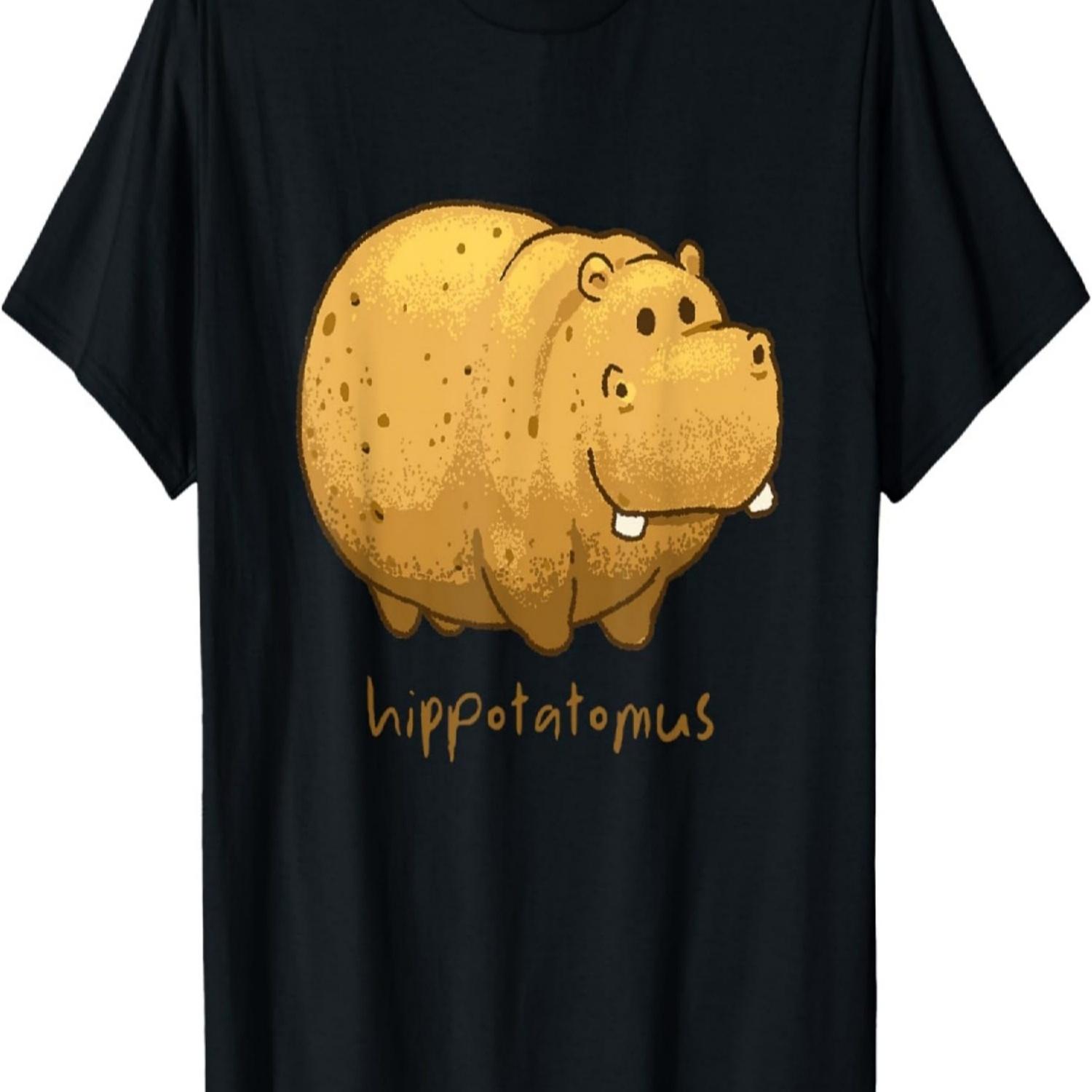 

Hippotatomus Cartoon Hippo Potato T-Shirt S чёрный