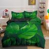 Nature Tropical Green Leaves King Queen Bedding Set Rainforest Jungle Plant Duvet Cover 3D Botanical Polyester Comforter Cover