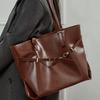 First Layer Vegetable Tanned Leather Large Capacity Tote Bag Casual Versatile Underarm Bag Texture Foreign Style Shoulder Bag Tide