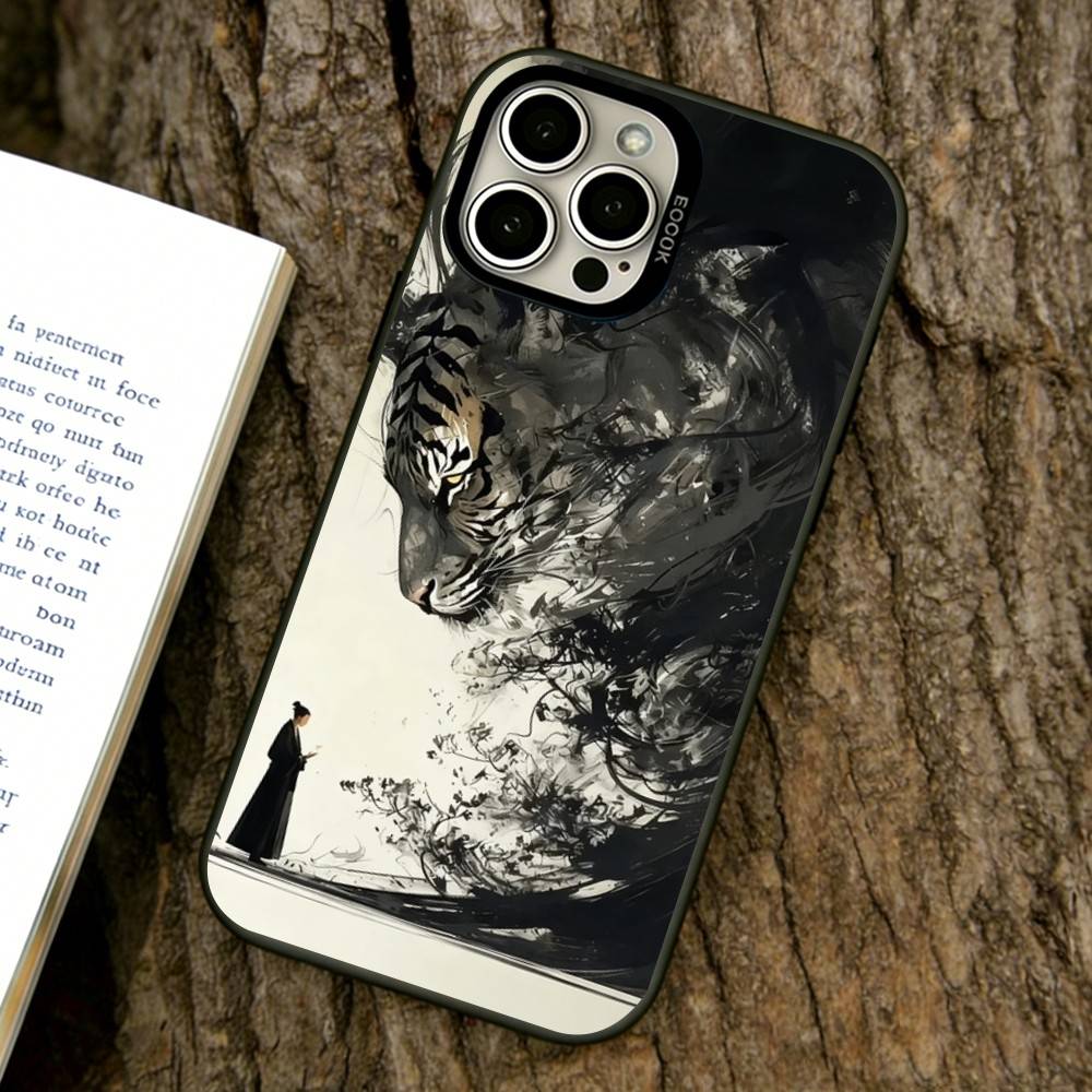 

Minimalist Ink Art Phone Case For iPhone 17,16,15,14,13,12,11 Plus,Pro Max,XS,Colorful Silver Phone case Funda Cover iPhone14Plus