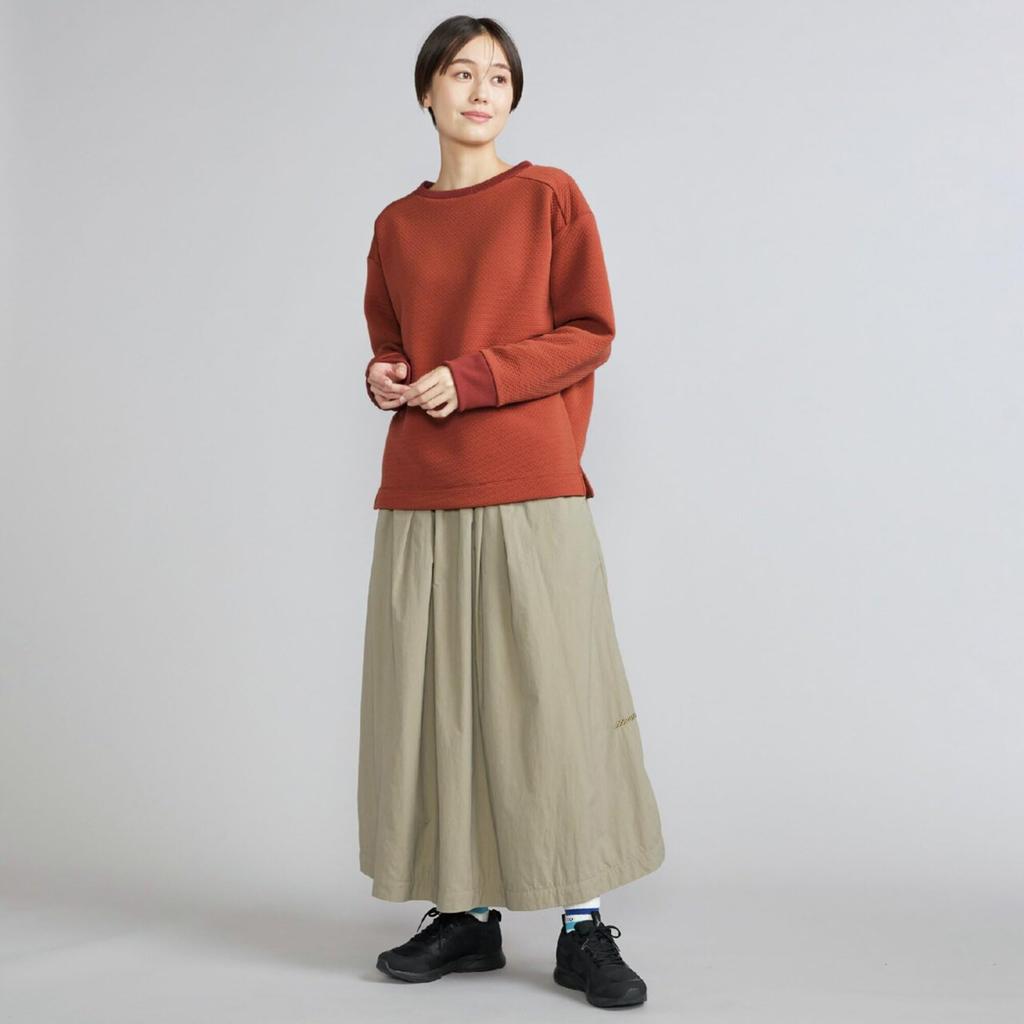 Mizuno Breath Thermo Ripple Quilted Pullover Outdoor Auburn Size S Jacket, Heat-Retaining Material, B2MCC710, Women's, Red,