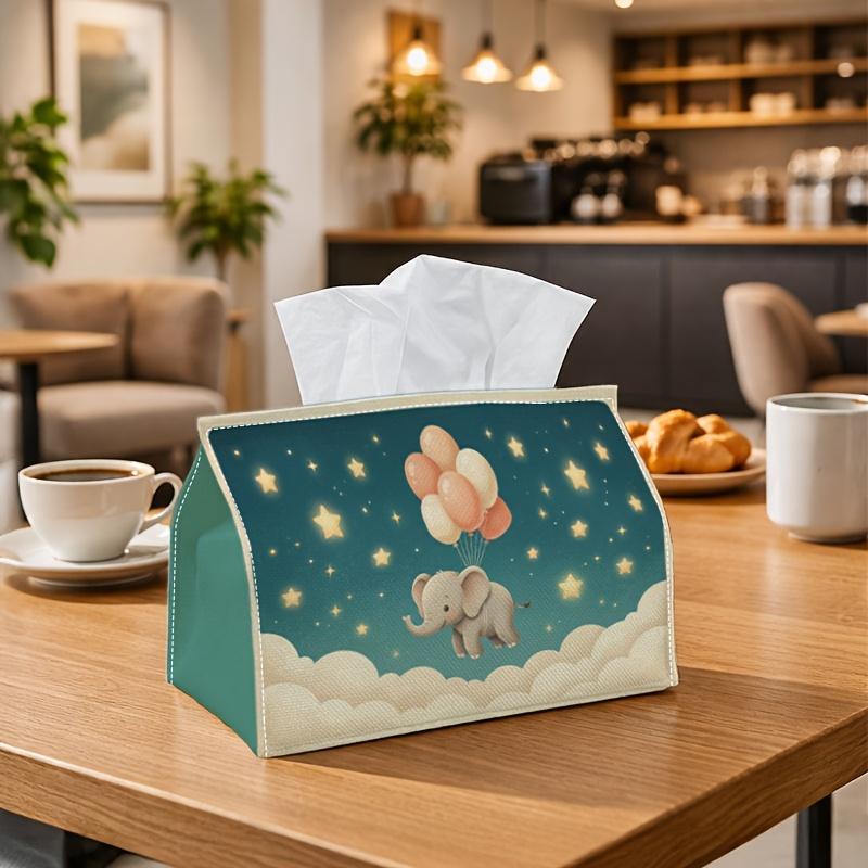 1pc Whimsical Elephant Balloon Tissue Box - Pastel Dreamy Napkin Storage Box, Suitable for Rolls/Facial Tissues/Single Sheets, Multi-Functional Storag