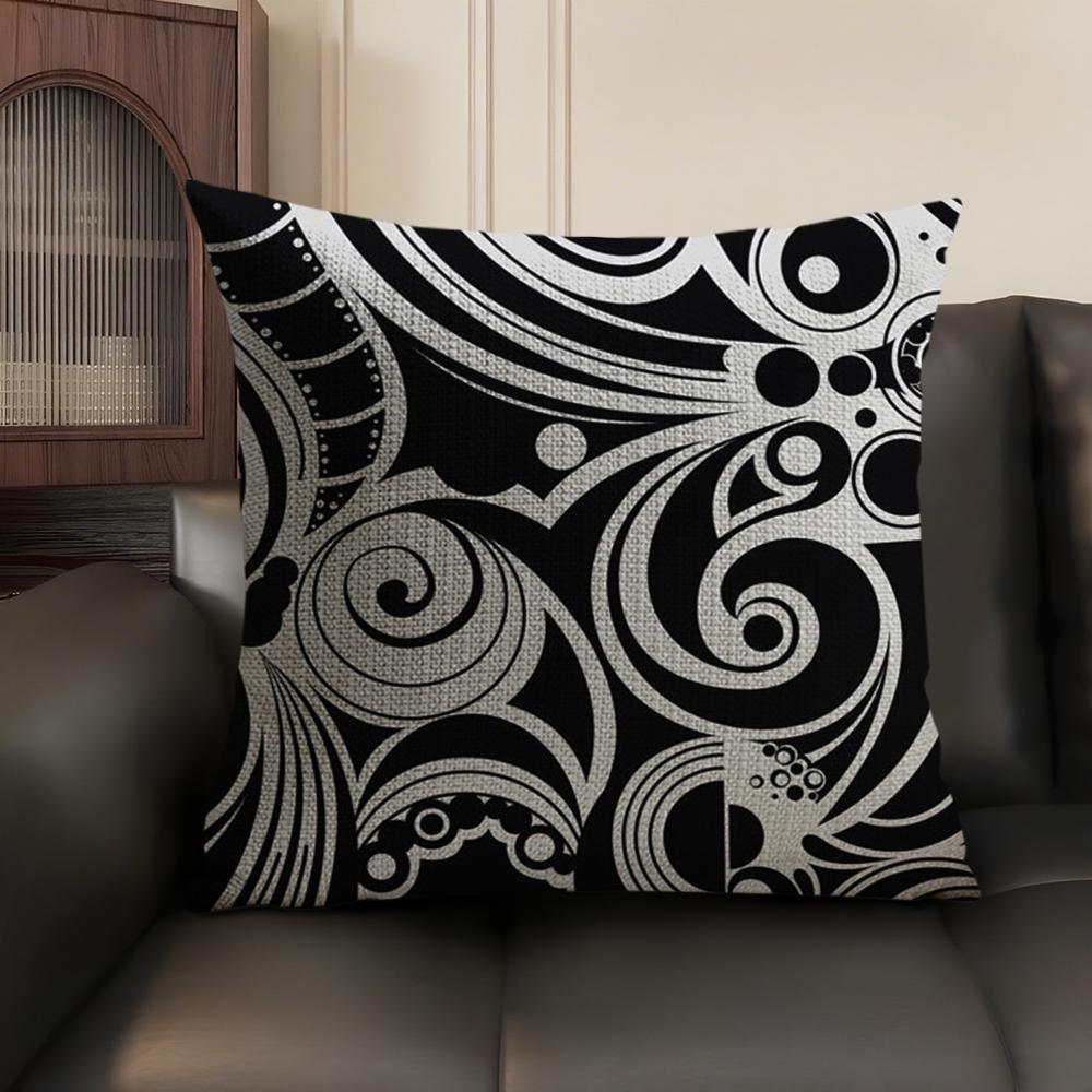 Autumu Maori Tribe Samoa Polynesia Cushion Cover Natural Linen Organic Fabric DoubleSided Printing Sofa Home Decor Breathable