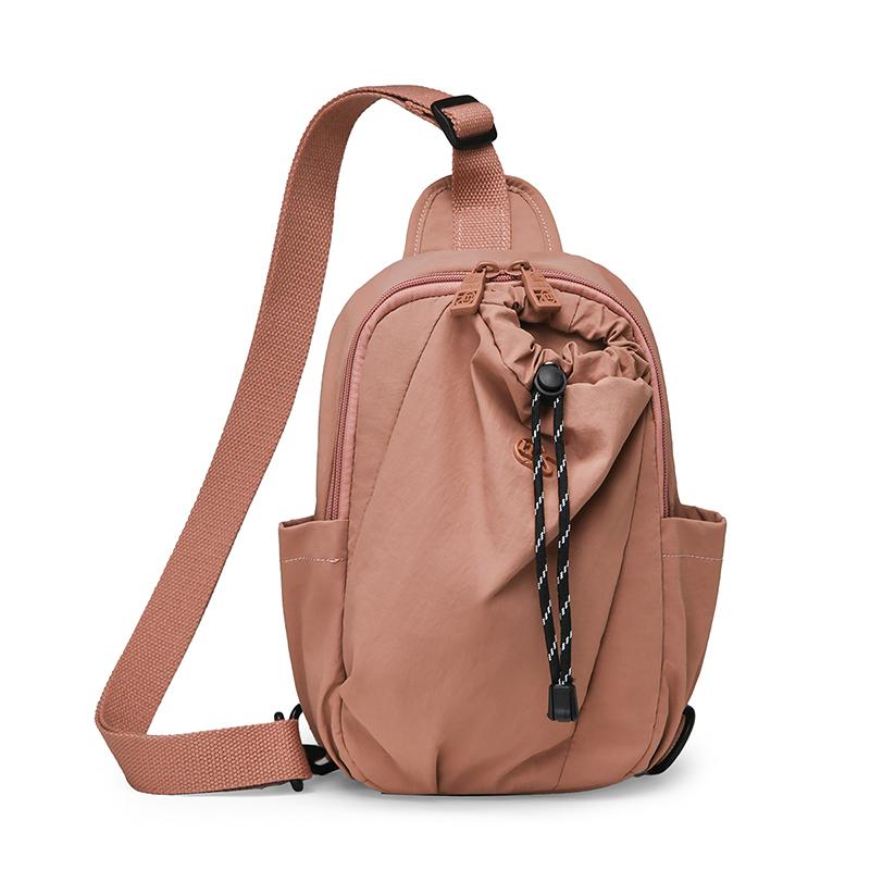 Women's Nylon Sling Backpack Drawstring Crossbody Chest Bag Lightweight Shoulder Daypack for Travel