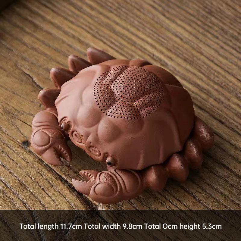 New Ceremony Accessories Chinese Crafts Creative Crab Integrated Filter Tea Leakage Purple Sand Pet Tea Table Decoration