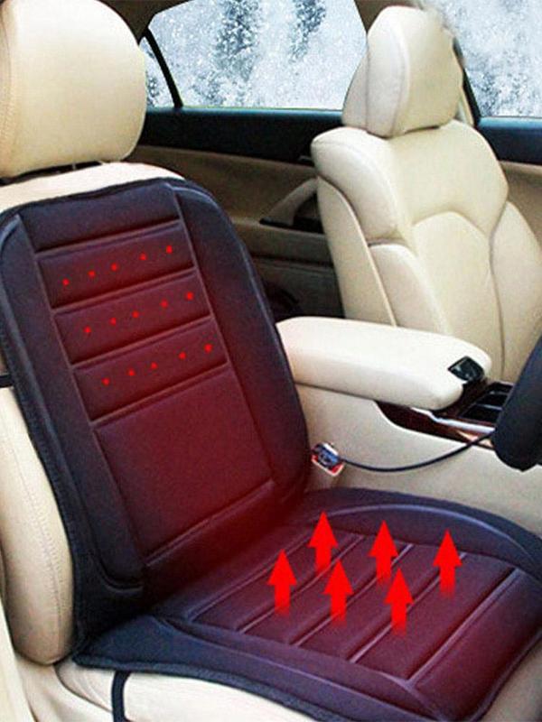 Electric Heating Seat Cushion Winter Car Seat Cover Car Seat Warmer 12V With Backrest Winter Travel Seat Cushion Car Accessories