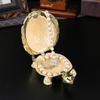 Light Luxury Enamel Color Diamond-encrusted Turtle Jewelry Box, Jewelry Storage Box, Magnetic Flip Cover, Dust-proof Jewelry Box, Home Ornament.