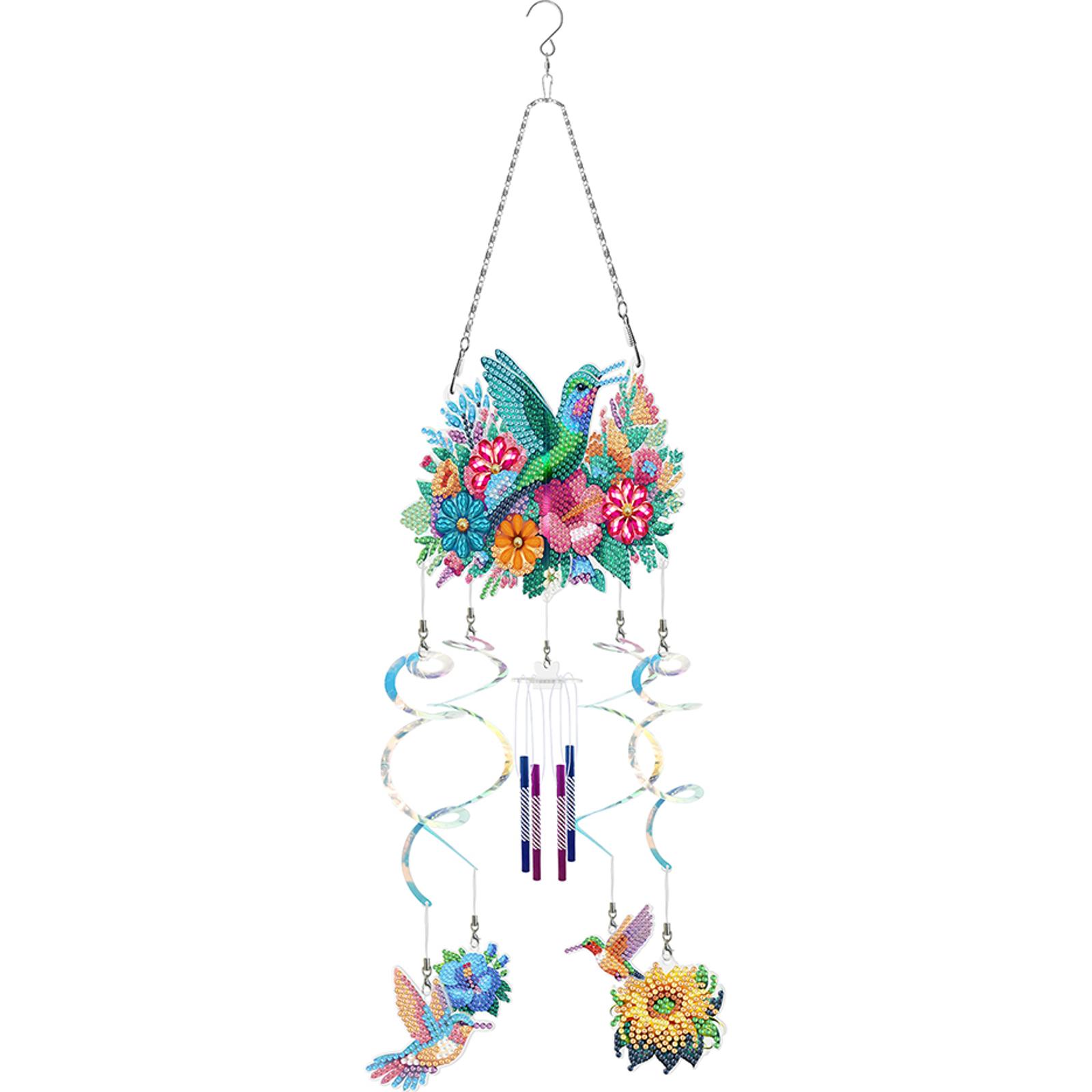 

DIY Diamond Kits Spring Butterfly Double Sided Wind Chimes Crystal Wind Chimes Pendant Kit DIY Crystal Wind Chime for Wall Decor