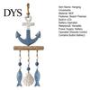 Jute Rope Wall Hanging Lighted Coastal Wooden Ornament, Nautical Fish Shell Starfish Sign with Handmade Beach Vibe Art Warm LED Lights, House