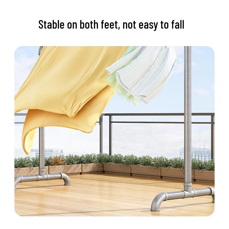 Floor-Standing Movable Carbon Steel Clothes Drying Rack