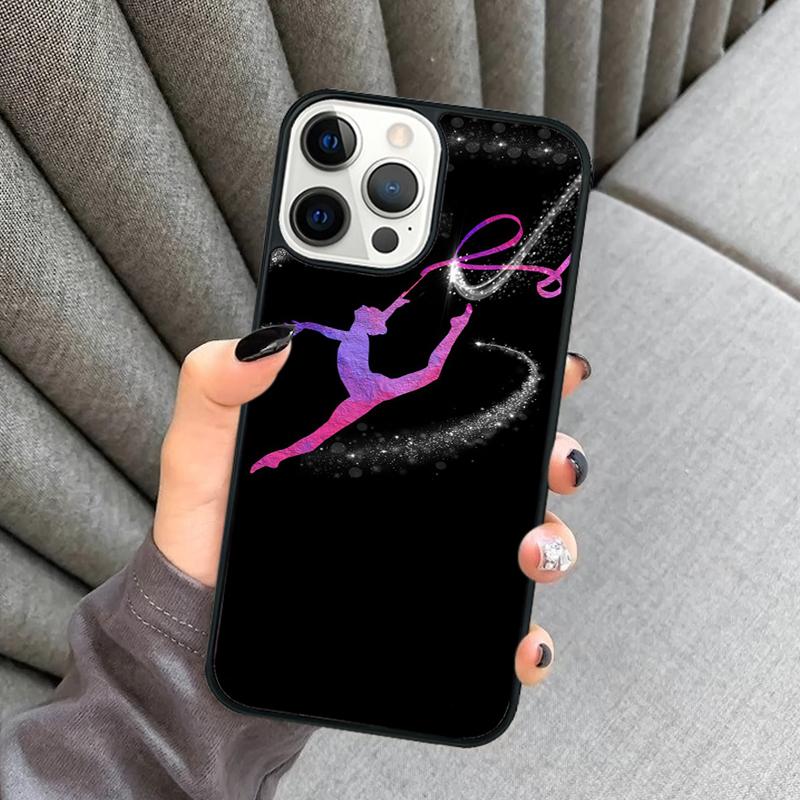 Love Gymnastics Silhouette Sports Phone Case For iPhone 17 Air 16 16e 15 13 14 Pro Max 11 12 Plus 2022 MAX Cover