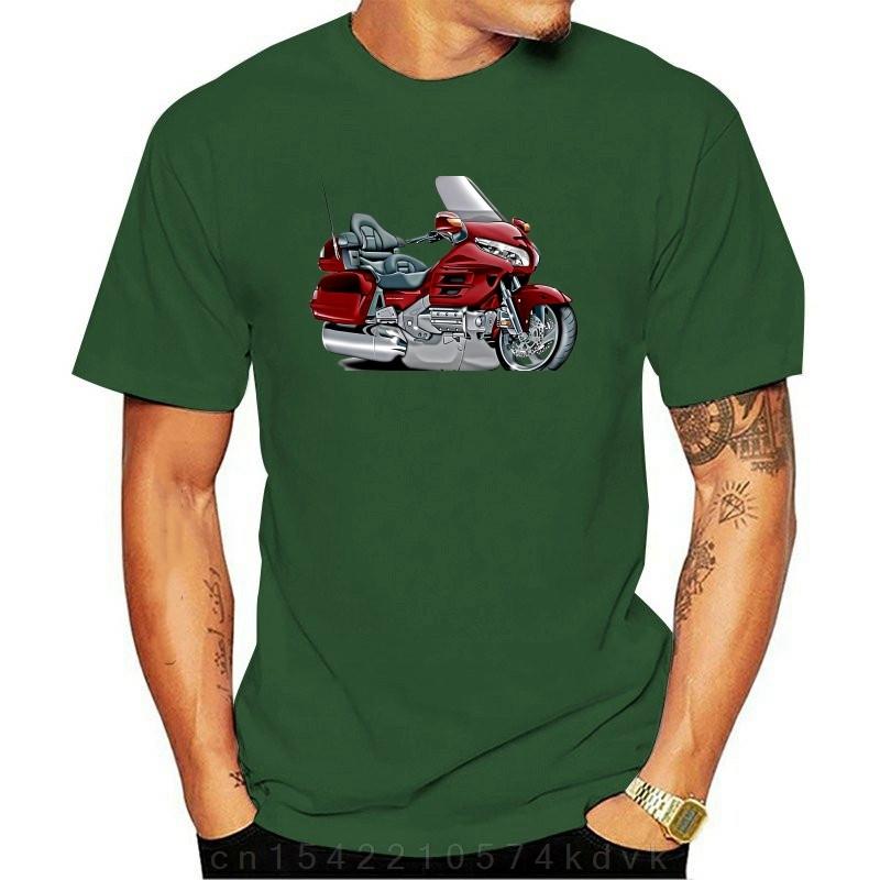 

Men Goldwing Red Biker Dark T-Shirt 100% cotton O-Neck 4XL