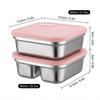 Portable Lunch Box Outdoor Picnic 1/2 Grids Large Capacity Fruit Salad Food Storage Container 304 Stainless Steel Bento Box