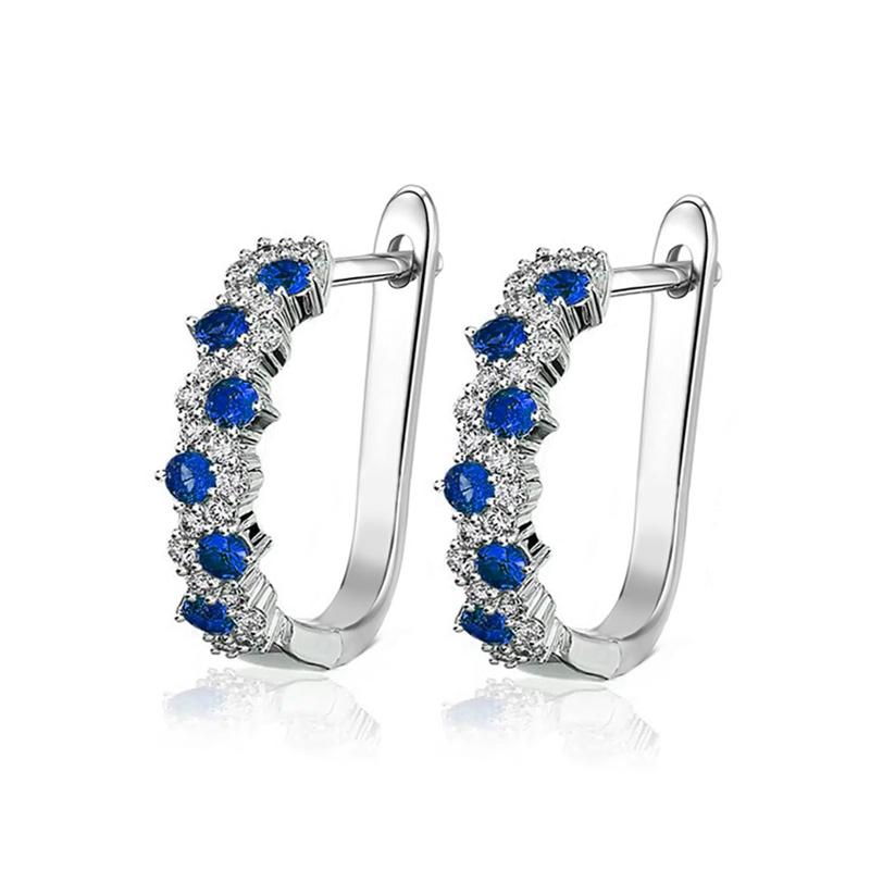 Huitan Chic Fashion Dainty Hoop Earrings Women Everyday Jewelry with Bright Cubic Zirconia Color Accessories for Female