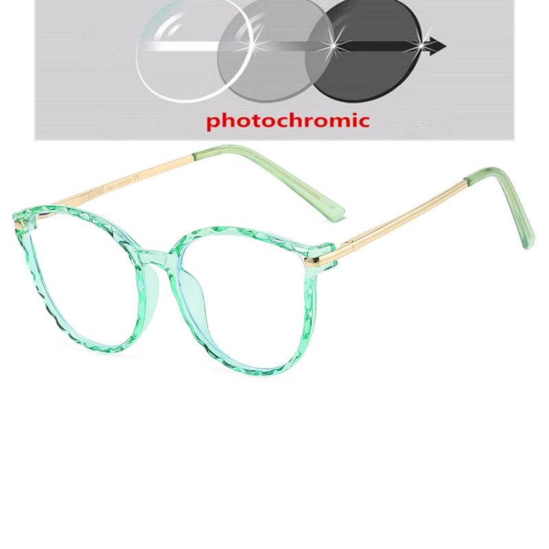 Metal Spring Leg Anti Blue Rays Oval Myopia Glasses With Prescription Women Men TR90 Nearsighted Glasses 0 -0.5 -0.75 To -6.0