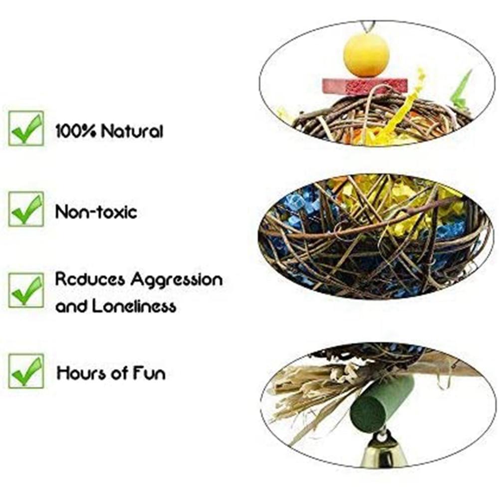 2PCS Cockatiel Conure Hanging Foraging Bird Chewing Toys Parrot Cage Shredder Toy