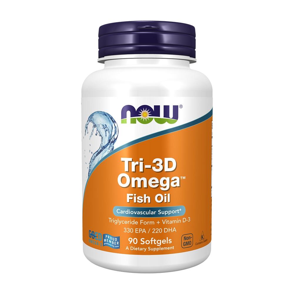 

Tri-3D Omega Fish Oil Triglyceride Form + Vitamin D-3, 90 Softgels