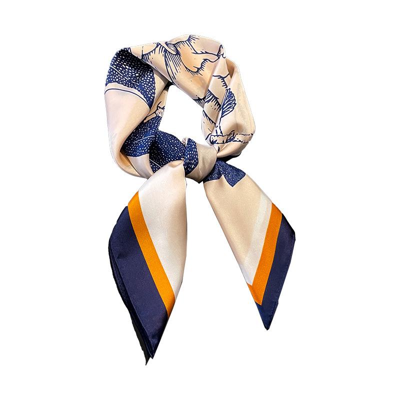 Summer High-End Simulation Silk Square Scarf Femininity Versatile Sunscreen Large Shawl Silk Scarf Variety