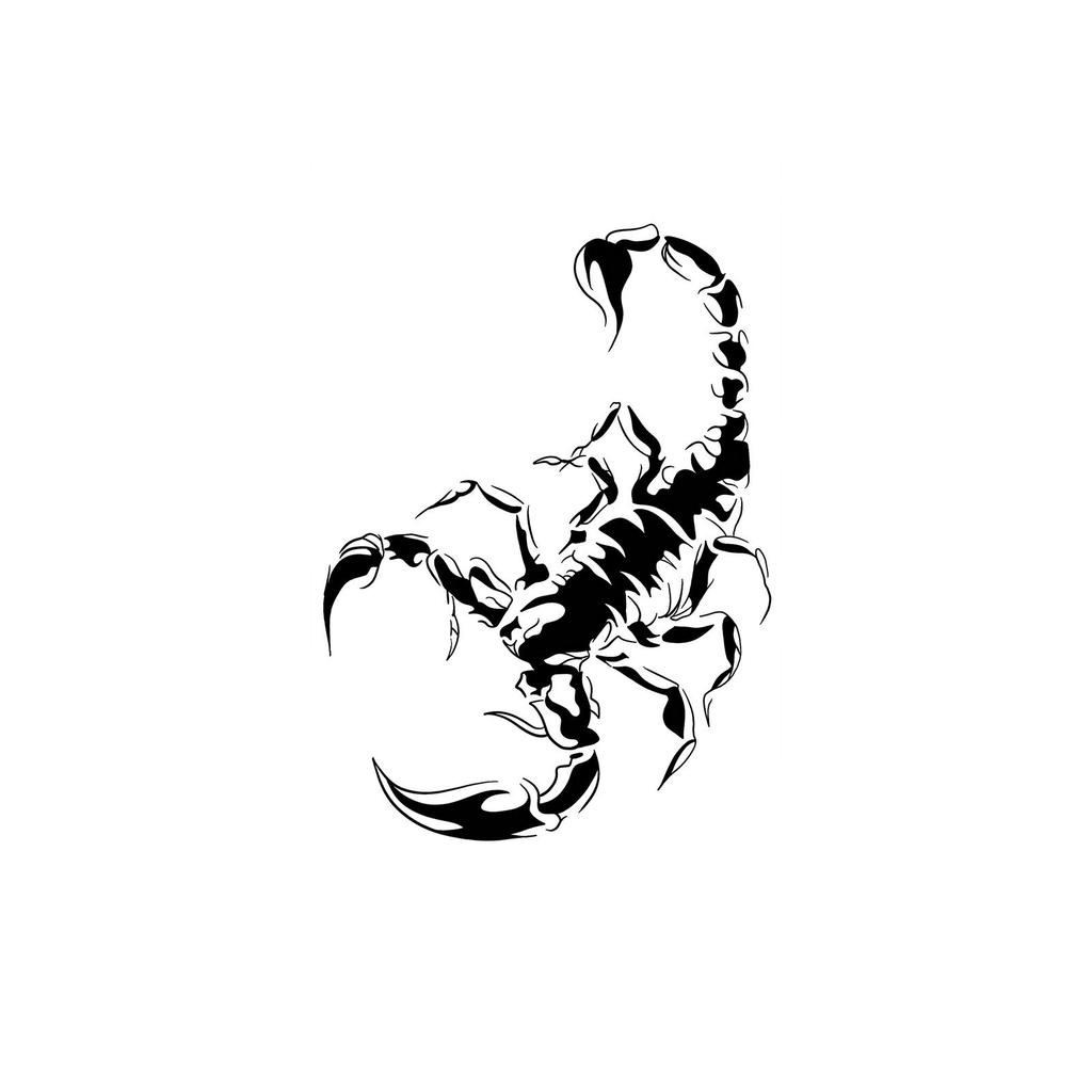 Dark Wild Scorpion Tattoo Sticker Niche Cool Sa Black Grey Lines Waterproof Long-Lasting Behind The Ear Side Neck Pattern