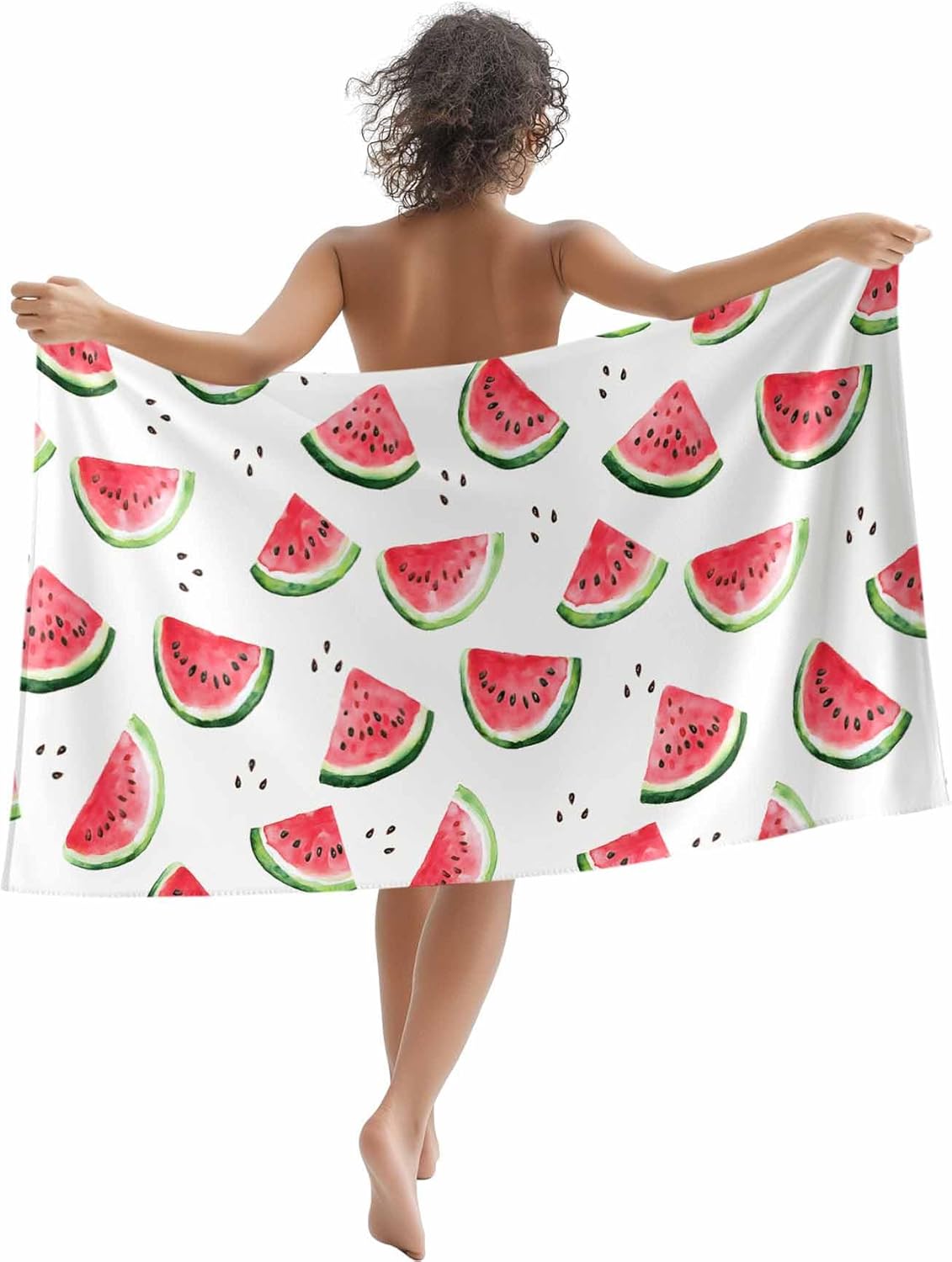 

Beach Towel Watermelon Bath Pool Towels Summer Fruit Soft Absorbent Beach Towels Large Quick Dry Lightweight Camping Travel Yoga W40*H60(CM)