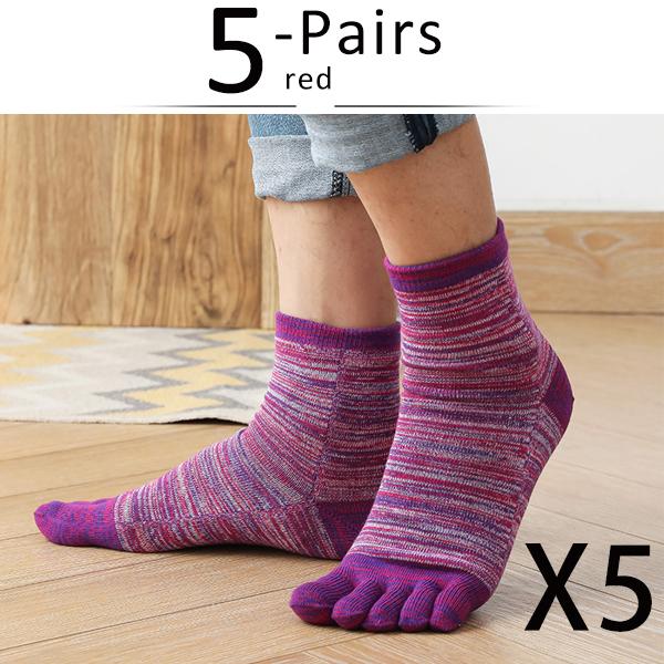 5 Pairs Cotton Happy Socks With Toes Colorful Young, Casual, Fashion Soft Elastic Five Finger Socks Street Fashion Sokken