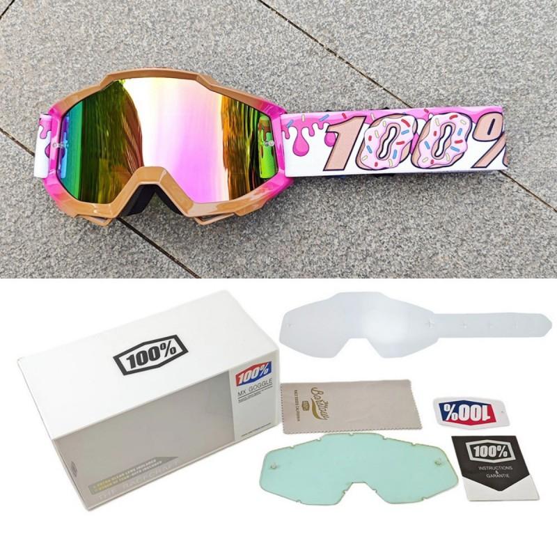 Gafas Deportivas Unisex para Ciclismo al Aire Libre, Bicicleta de Montaña, Motocross, Senderismo, A Prueba de Viento, Con Lente de PC Pack - Pink Frame Pink Lens TTQ-C6FEN