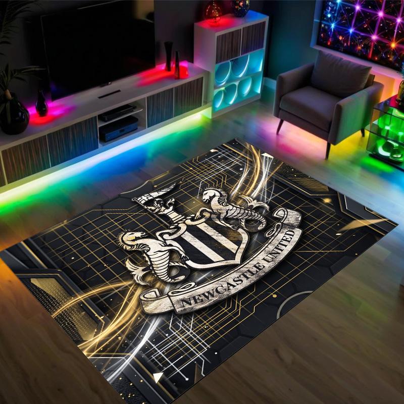 Newcastle United Football Design Welurowy Kryształowy Dywan Przytulny Nie?Antypoślizgowy Dywan Wzorzysty Do Sypialni Salonu Przedpokoju