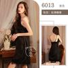 Sexy Lingerie Pure Desire Deep V Suspender Dress Lace Slim Backless Solid Color Dress
