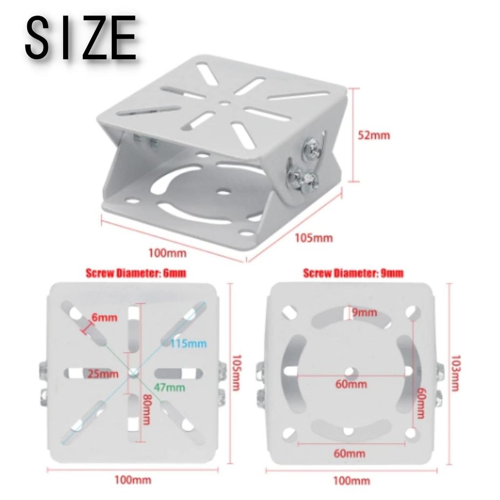 Heizi CCTV držáky, Sada 2 kusů, Montážní držáky pro kamery, Nastavitelný úhel, Montážní základna pro bezpečnostní kamery, Pevný držák, Bezproblémový (Bílý)