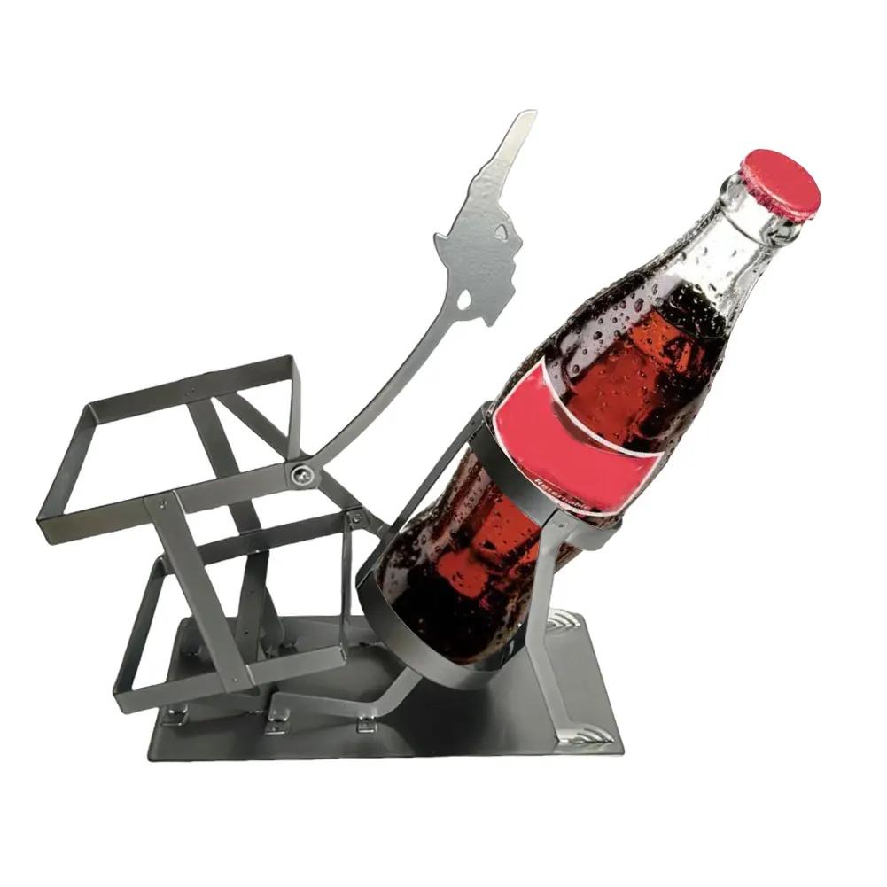 Skull Wine Bottle Stand Steampunk Style Drink Stand Skull Skeleton Design Wine Holder for Home Kitchen Bar Table Decoration